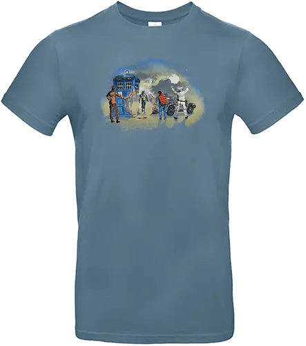 Somewhere in Time - timetravel, time, timolord, tardis, future, back, mcfly, doc, mashup, robot - Standard T-Shirt