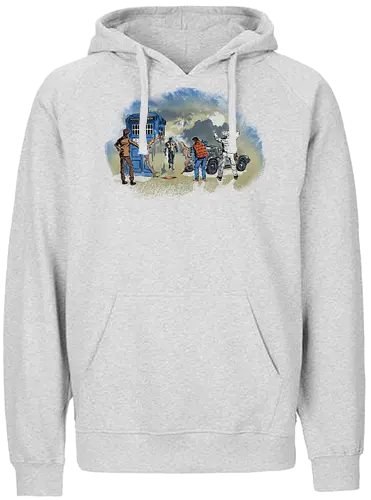 Somewhere in Time - timetravel, time, timolord, tardis, future, back, mcfly, doc, mashup, robot - Fairtrade Hoodie