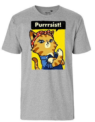 Purrsist! - persist, cat, katze, we can do it, poster - Fairtrade T-Shirt
