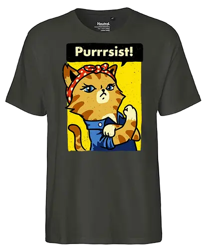 Purrsist! - persist, cat, katze, we can do it, poster - Fairtrade T-Shirt