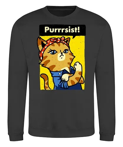 Purrsist! - persist, cat, katze, we can do it, poster - Sweatshirt