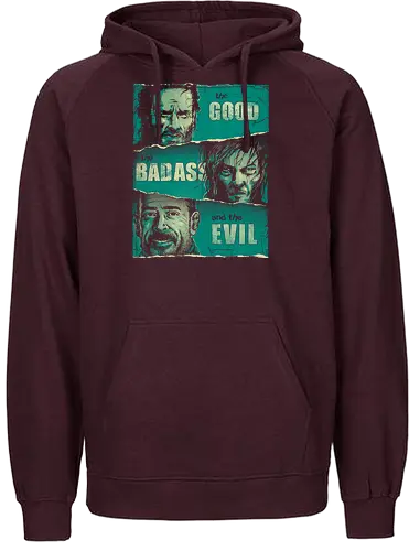 The Good, The Badass and the Evil - walking, zombie, horror, serie, good, bad, ugly, western, mashup, dd - Fairtrade Hoodie