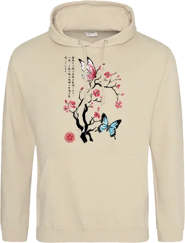 Two butterflies sumi e