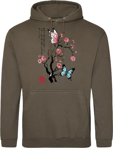Two butterflies sumi e