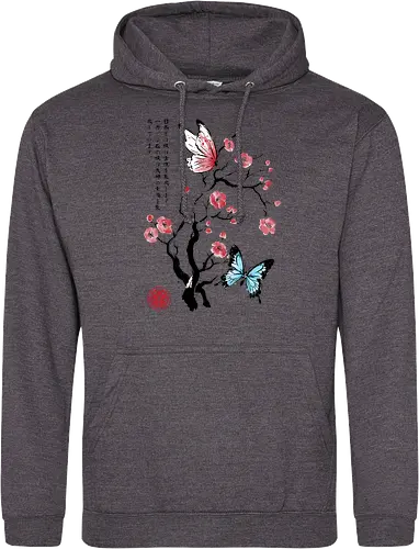 Two butterflies sumi e