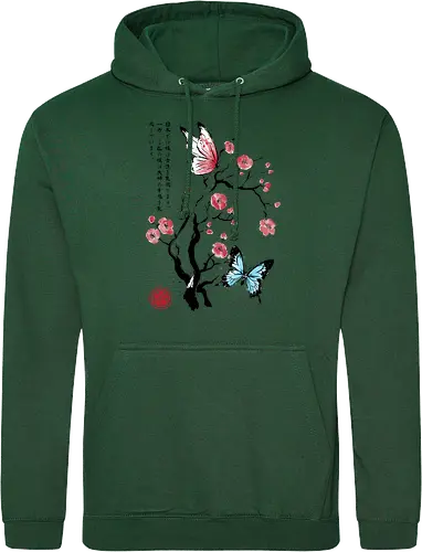Two butterflies sumi e