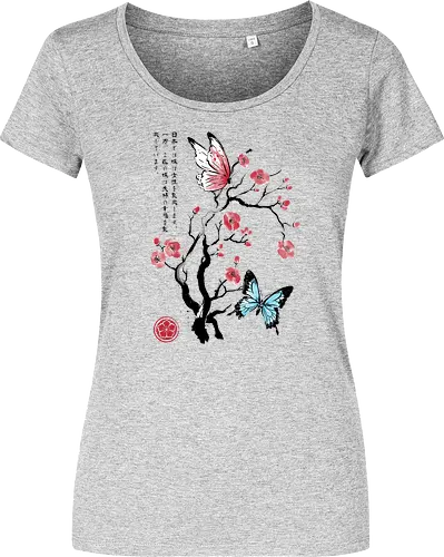 Two butterflies sumi e