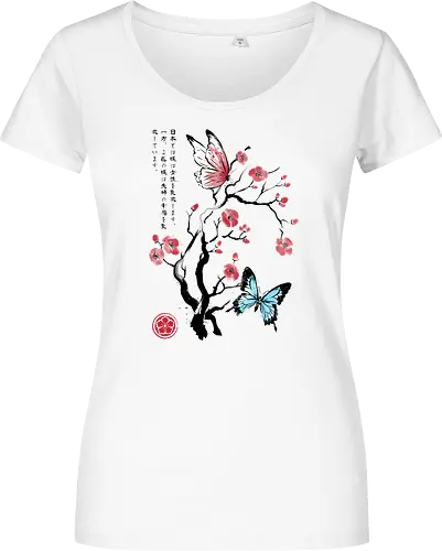 Two butterflies sumi e