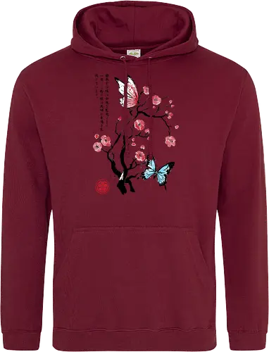 Two butterflies sumi e