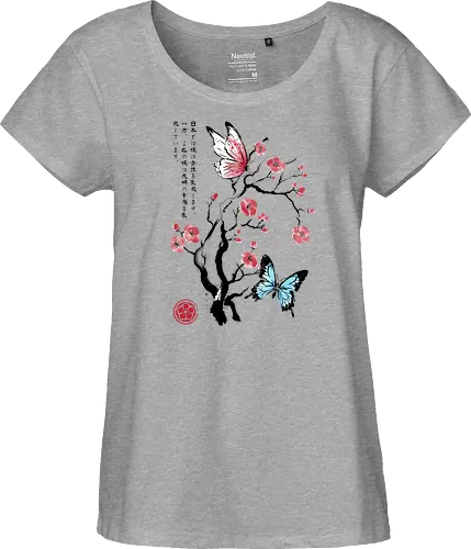 Two butterflies sumi e