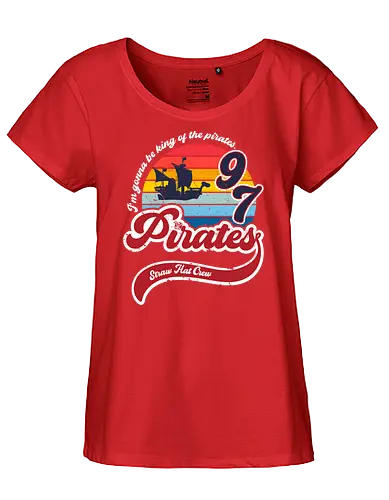 King of the pirates - luffy, Straw hat, piece, retro - Fairtrade Girl Shirt