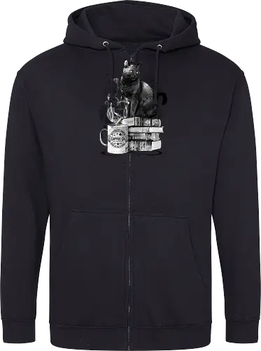 Cat books and coffee