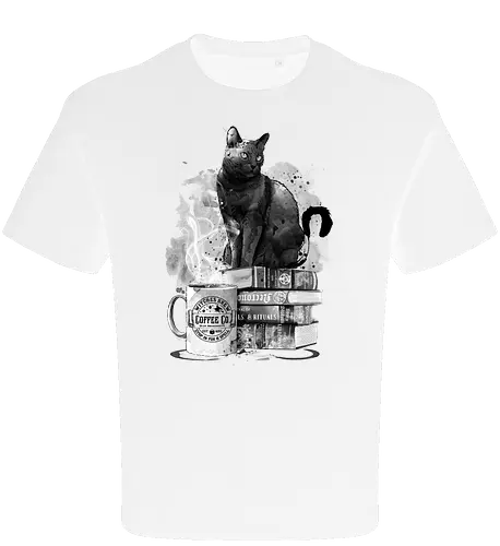 Cat books and coffee