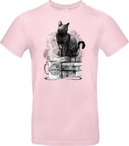 Cat books and coffee