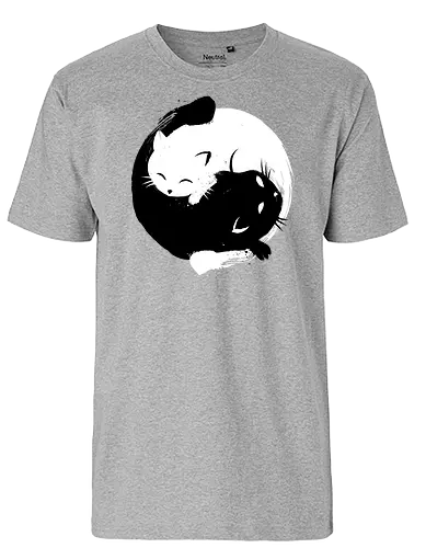 Yin Yang cats - yin, yang, cat, katze - Fairtrade T-Shirt