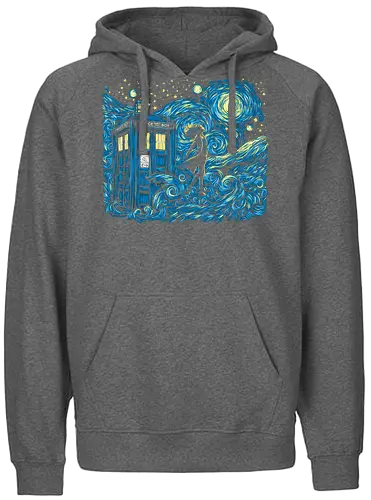 Dreams of Time and Space - starry night, stars, timetravel, doctor, who - Fairtrade Hoodie