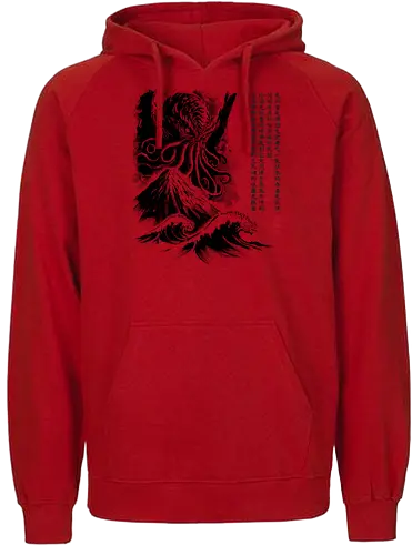 Great old one  sumi e - cthulhu, lovecraft, monster, horror - Fairtrade Hoodie