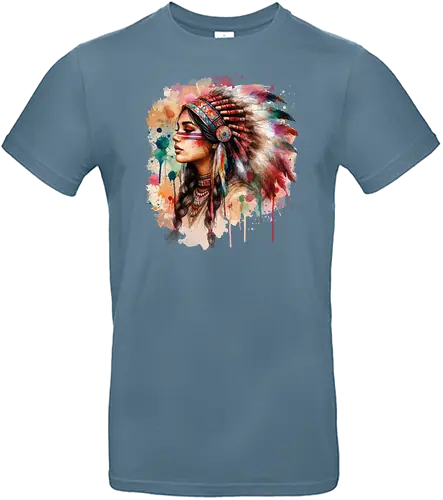 Native american woman watercolor - native, Native american - Standard T-Shirt
