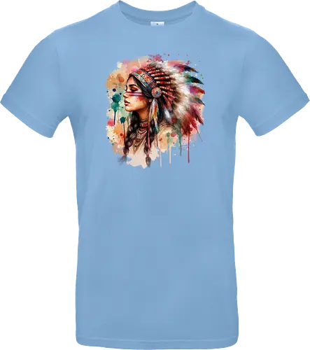 Native american woman watercolor - native, Native american - Standard T-Shirt