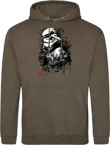 Trooper in the forest sumi e - space opera, scifi, space - Standard Hoodie
