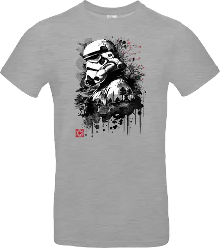 Trooper in the forest sumi e