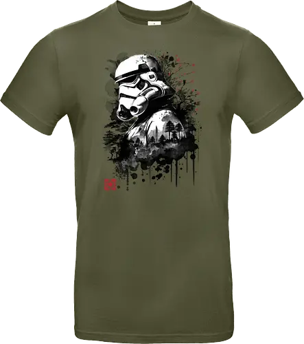 Trooper in the forest sumi e