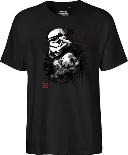 Trooper in the forest sumi e - space opera, scifi, space - Fairtrade T-Shirt