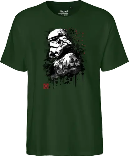 Trooper in the forest sumi e - space opera, scifi, space - Fairtrade T-Shirt