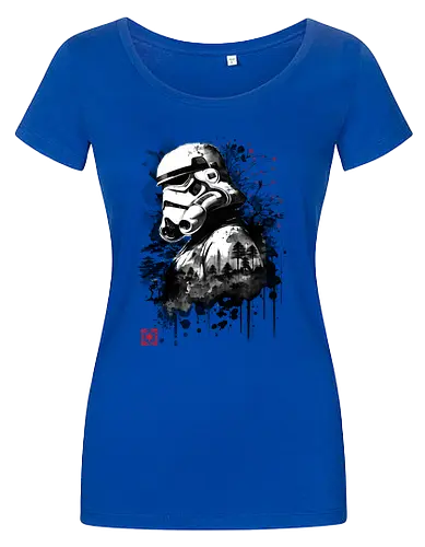 Trooper in the forest sumi e - space opera, scifi, space - Damen T-Shirt