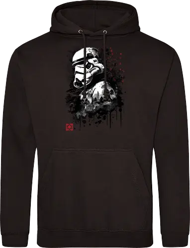 Trooper in the forest sumi e - space opera, scifi, space - Standard Hoodie
