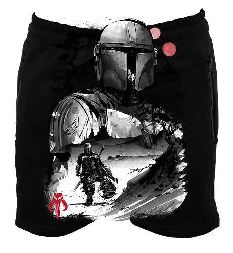 The bounty hunter in the desert sumi e