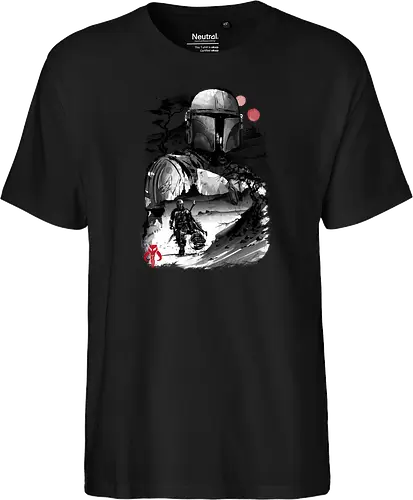 The bounty hunter in the desert sumi e