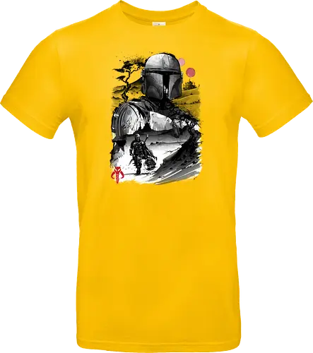 The bounty hunter in the desert sumi e