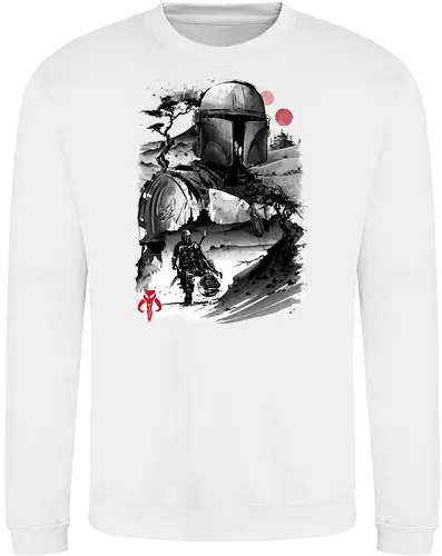 The bounty hunter in the desert sumi e