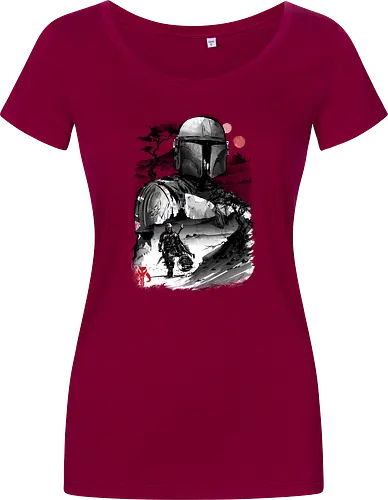 The bounty hunter in the desert sumi e
