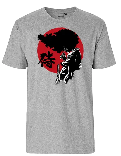Afro sumi e - afro, samurai, anime, manga - Fairtrade T-Shirt