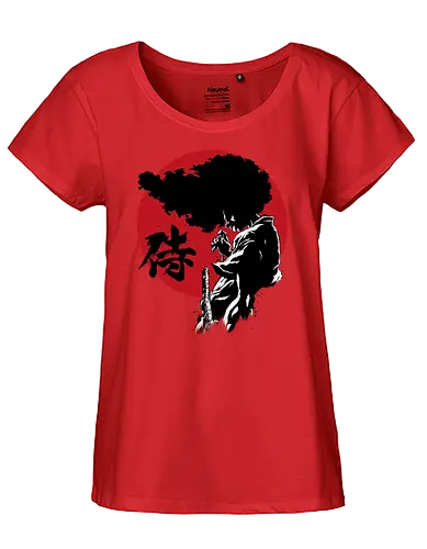 Afro sumi e - afro, samurai, anime, manga - Fairtrade Girl Shirt