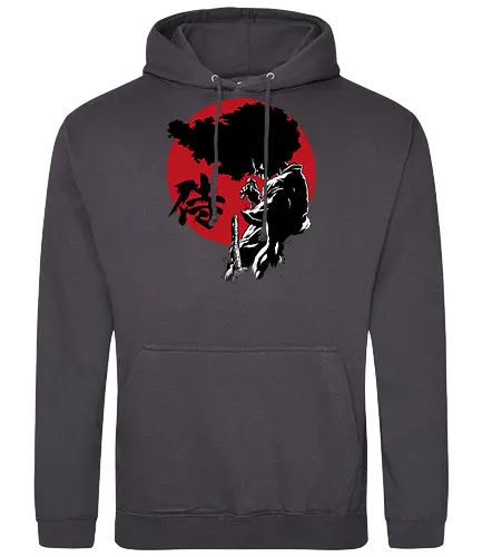 Afro sumi e - afro, samurai, anime, manga - Standard Hoodie