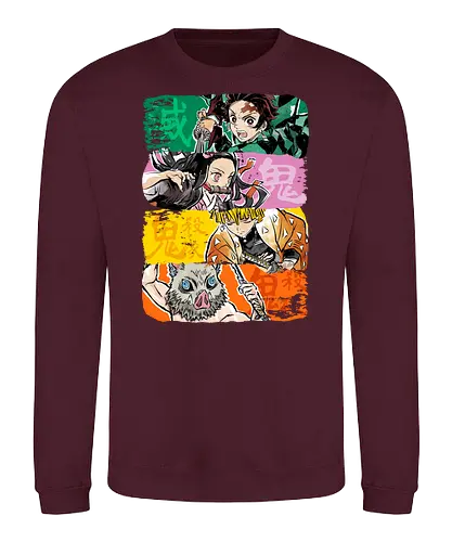 Demon brushstrokes - demon, slayer - Sweatshirt