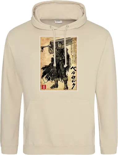 Black swordsman woodblock