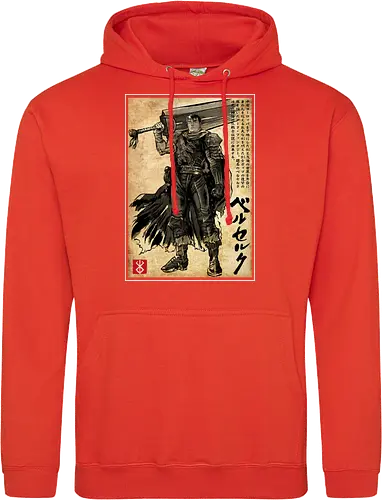 Black swordsman woodblock