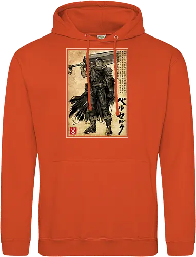 Black swordsman woodblock