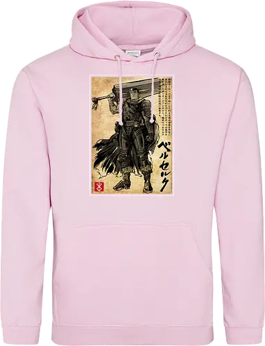 Black swordsman woodblock