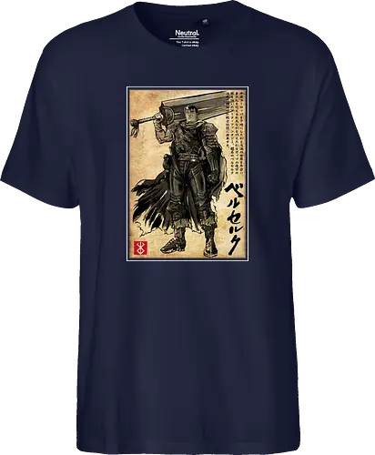 Black swordsman woodblock