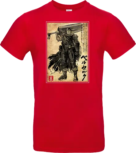 Black swordsman woodblock