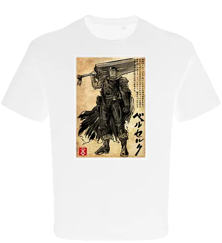 Black swordsman woodblock