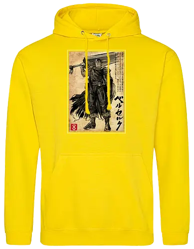 Black swordsman woodblock