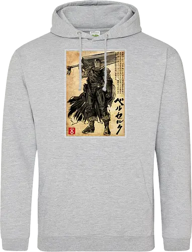 Black swordsman woodblock