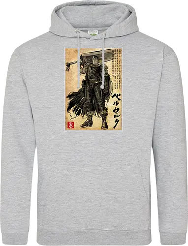 Black swordsman woodblock