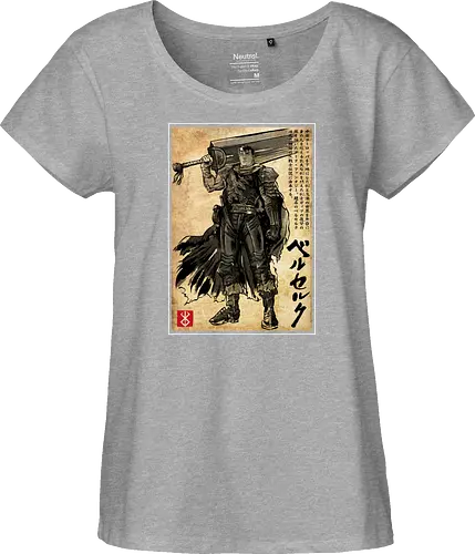 Black swordsman woodblock